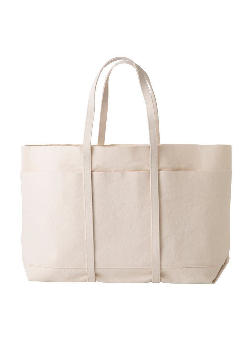 Washed Canvas 6 Pockets Tote Large