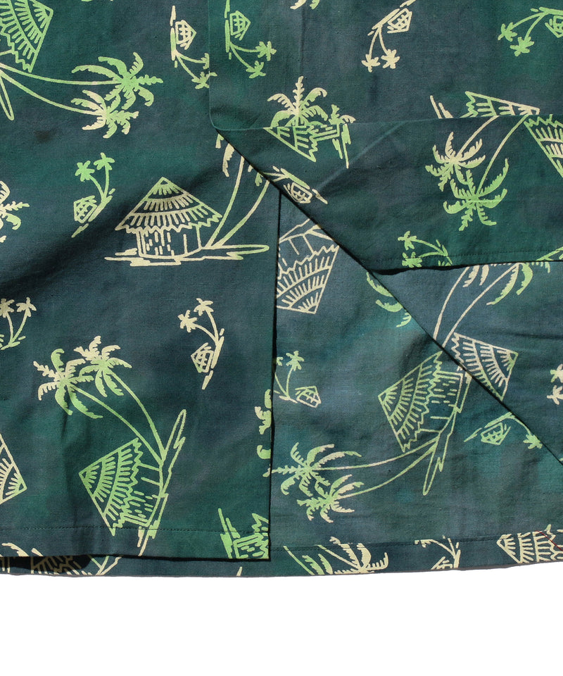 Open Collar Batik Print