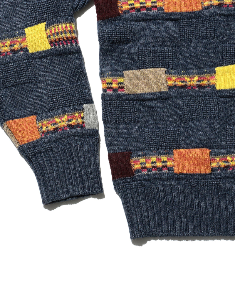 Jacquard Fair Isle Stripe 5G Crew