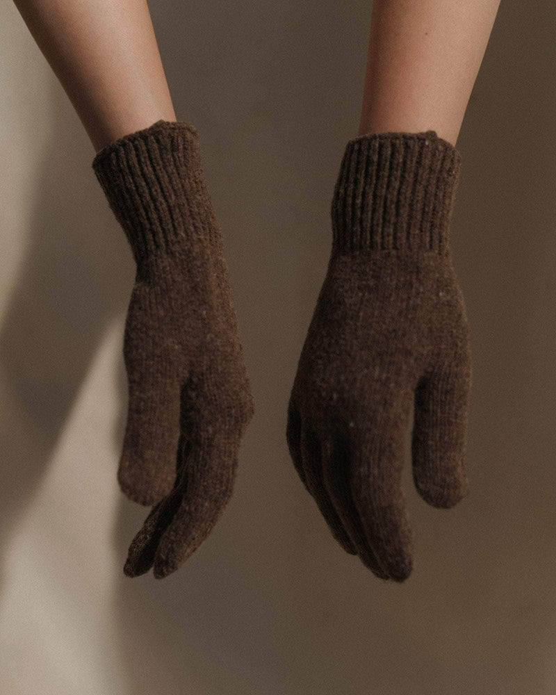 Merino Wool Ribbed Gloves
