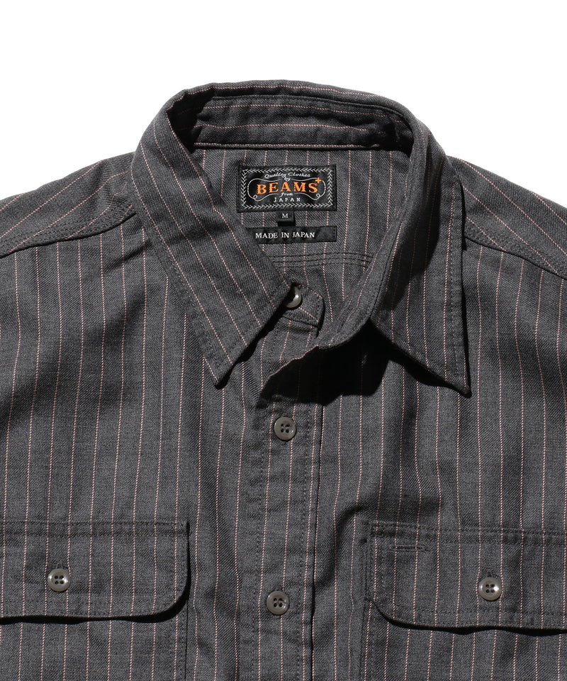 WORK Uniform Serge Pin Stripe Shirt