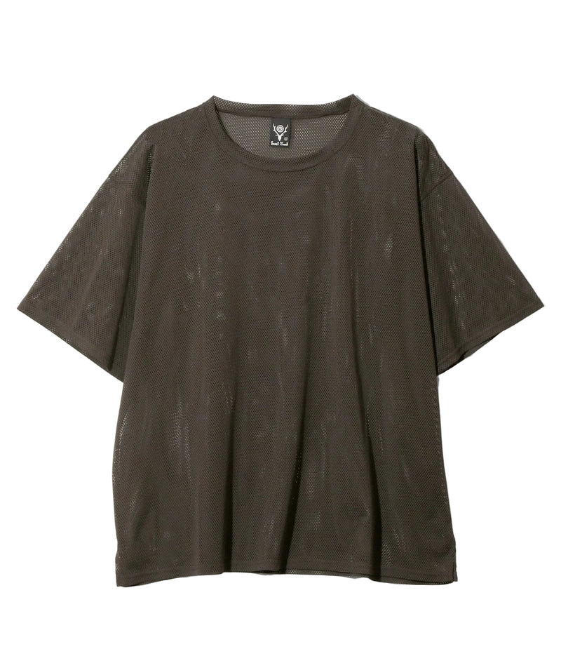 Knit Mesh Short Sleeve Crew Neck Shirt