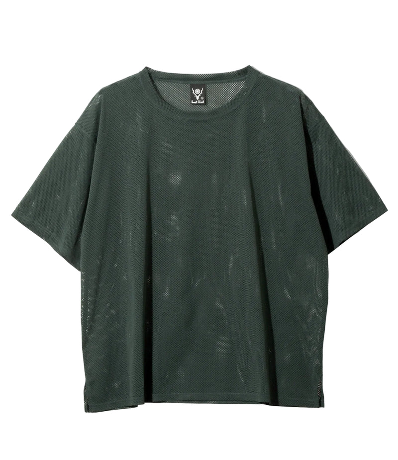 Knit Mesh Short Sleeve Crew Neck Shirt