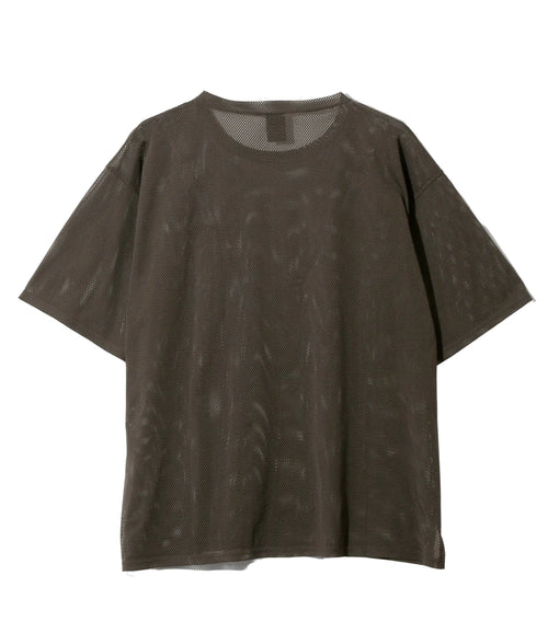 Knit Mesh Short Sleeve Crew Neck Shirt