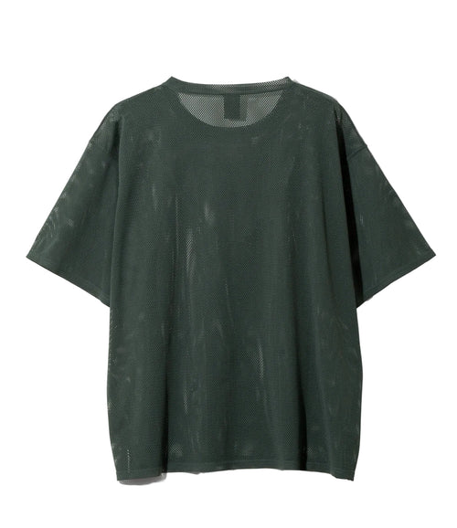 Knit Mesh Short Sleeve Crew Neck Shirt