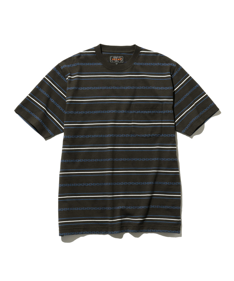 SS Jacquard Stripe Pocket Tee