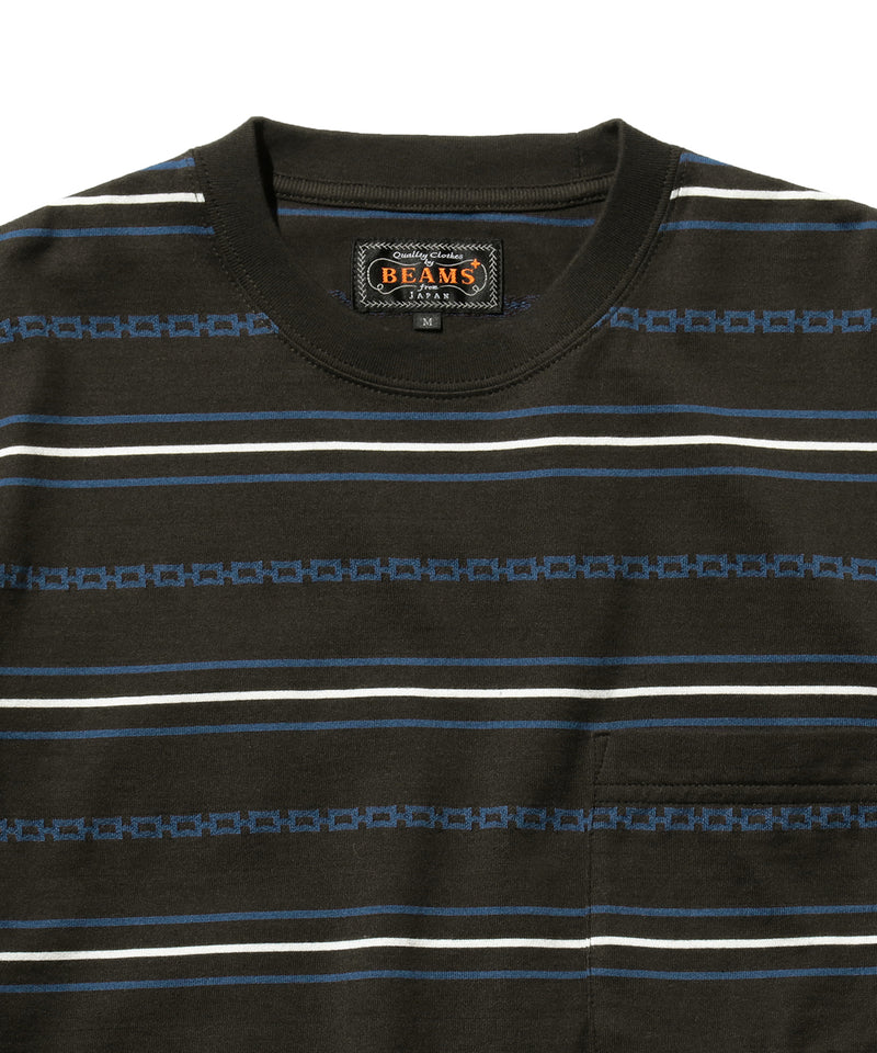 SS Jacquard Stripe Pocket Tee