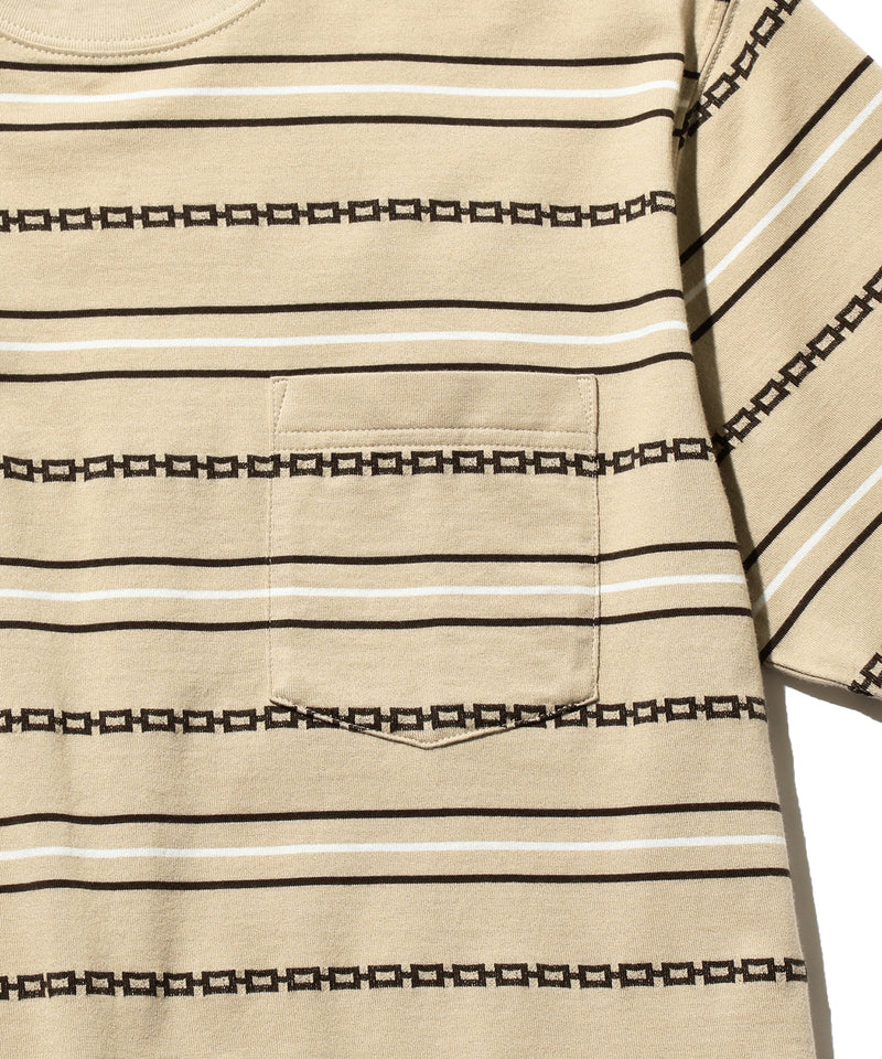 SS Jacquard Stripe Pocket Tee