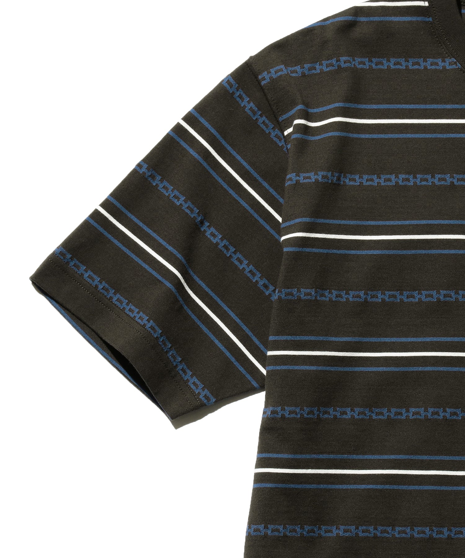 SS Jacquard Stripe Pocket Tee