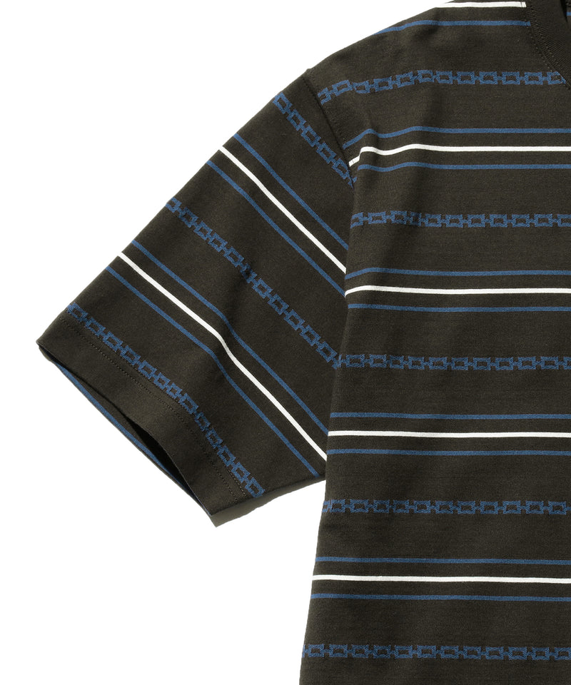 SS Jacquard Stripe Pocket Tee