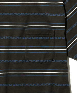  SS Jacquard Stripe Pocket Tee 