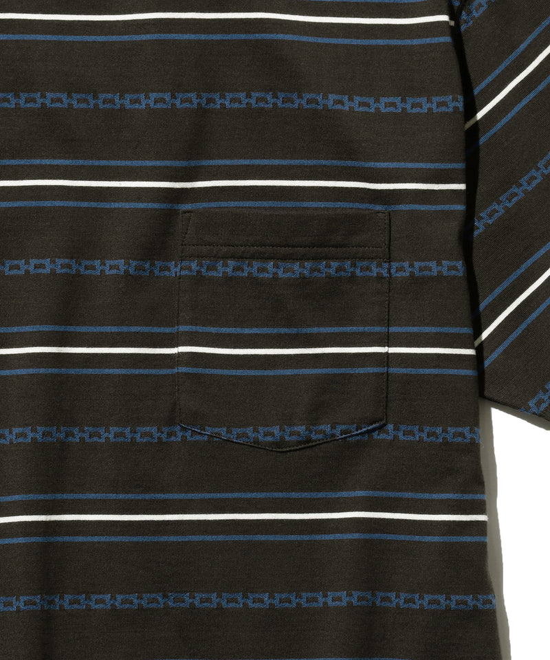 SS Jacquard Stripe Pocket Tee