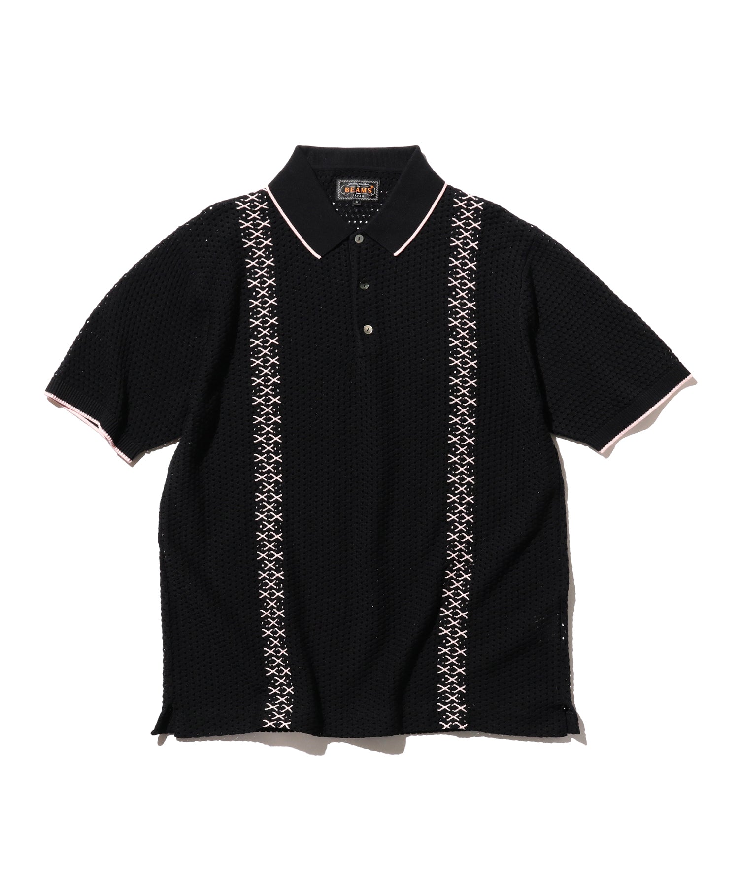 Knit Polo Mesh Stripe
