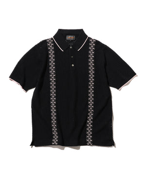  Knit Polo Mesh Stripe 