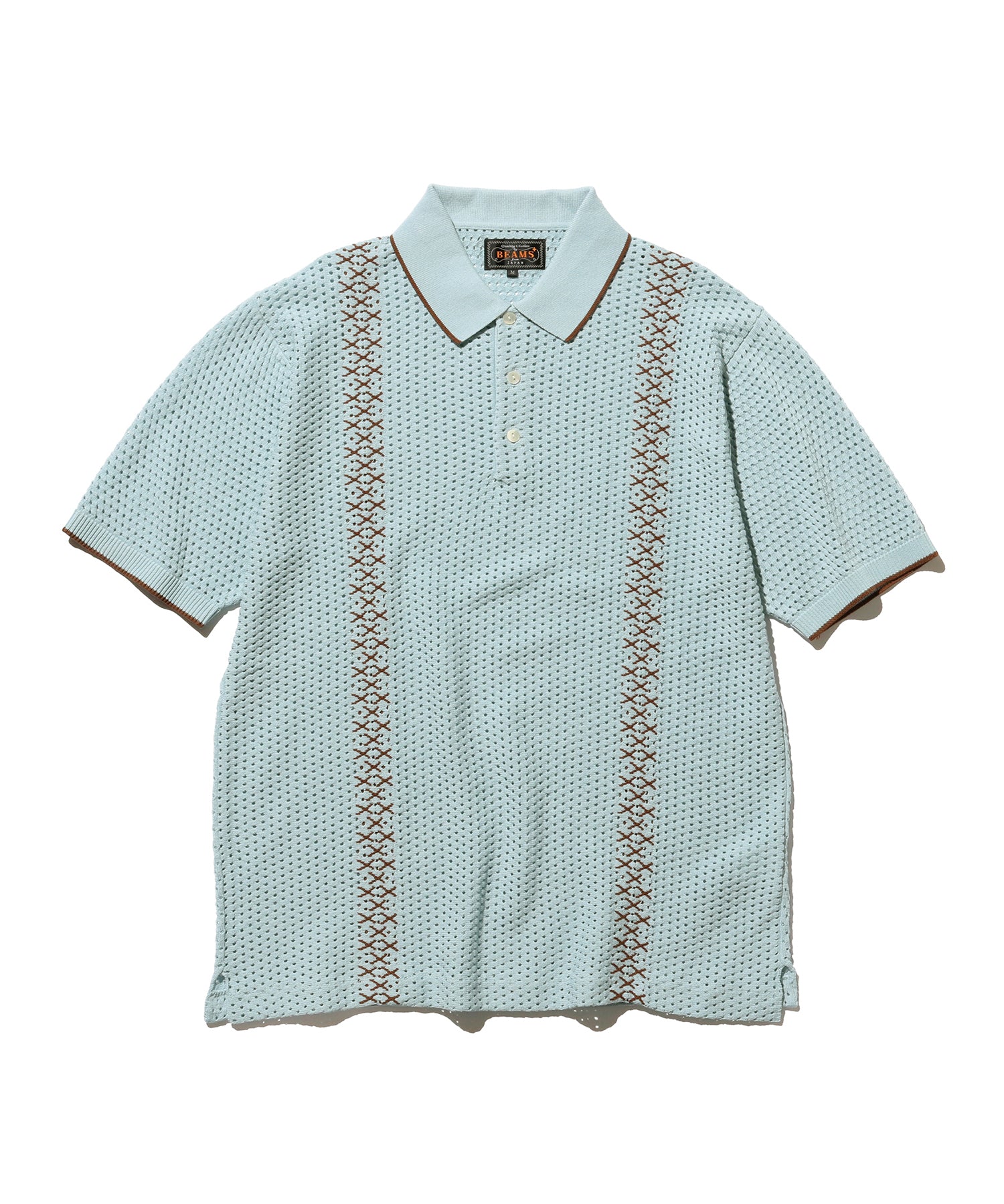 Knit Polo Mesh Stripe