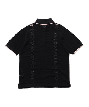  Knit Polo Mesh Stripe 