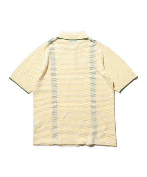  Knit Polo Mesh Stripe 