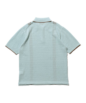  Knit Polo Mesh Stripe 
