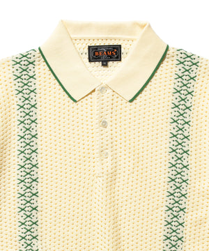  Knit Polo Mesh Stripe 