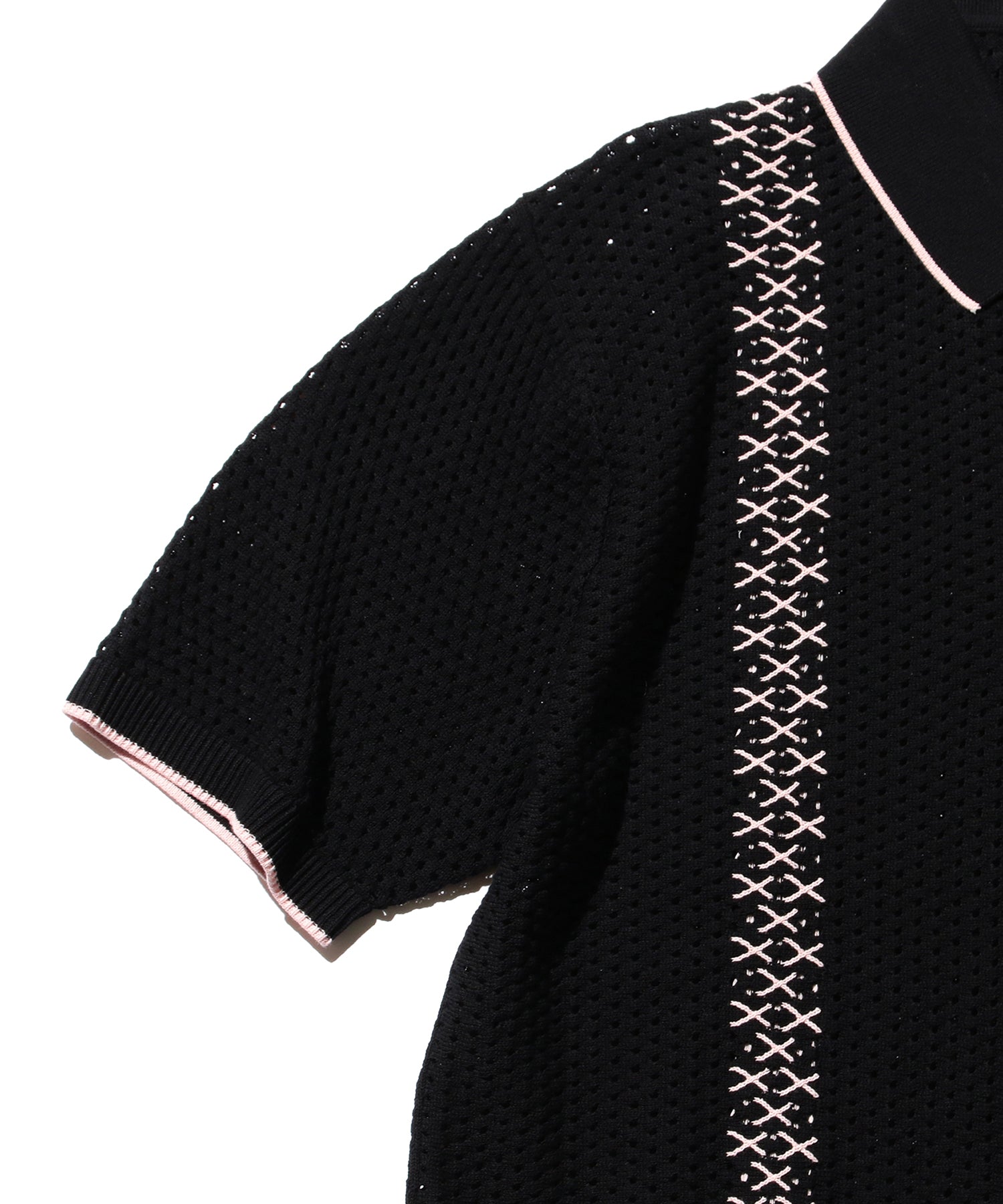 Knit Polo Mesh Stripe