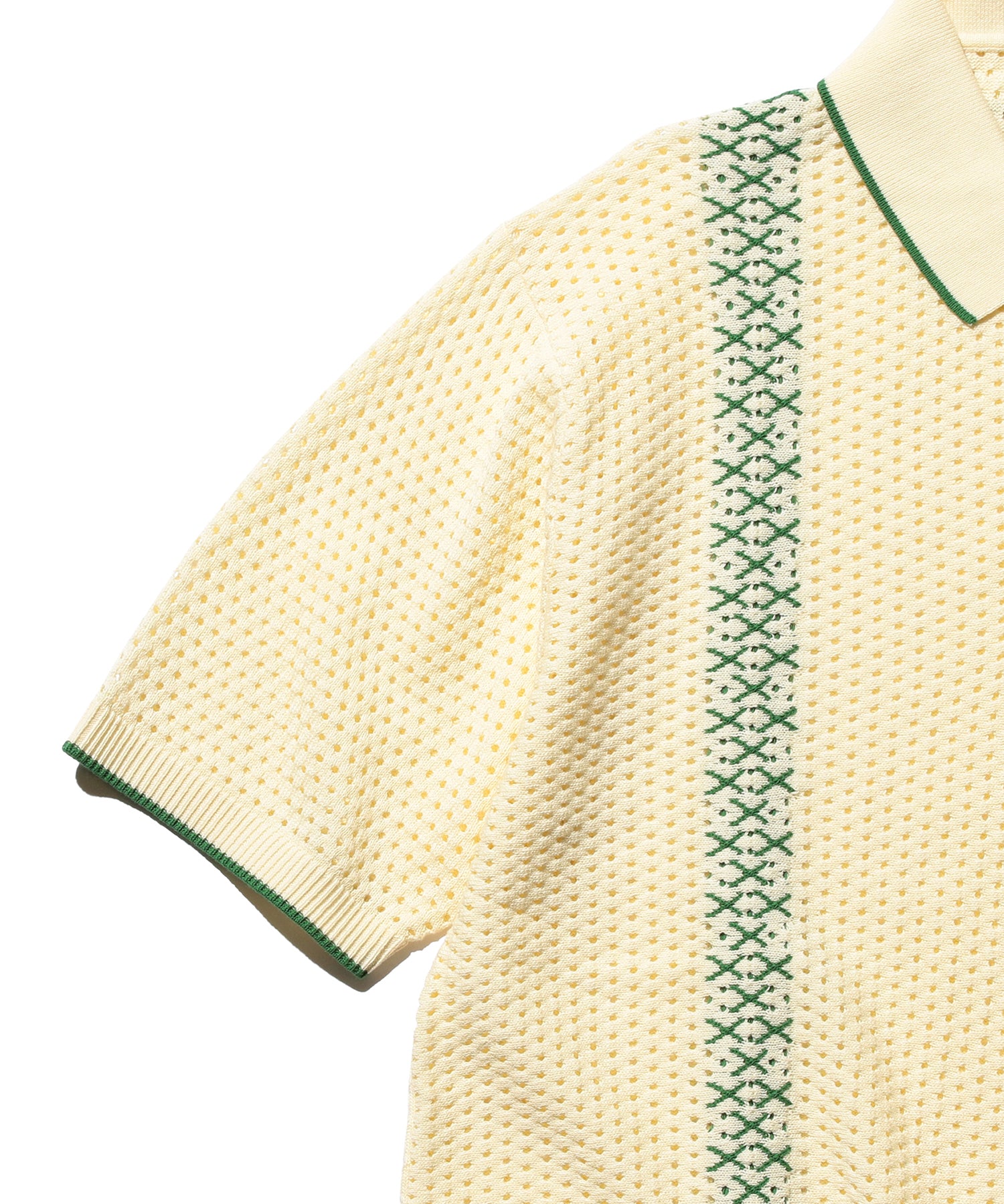 Knit Polo Mesh Stripe