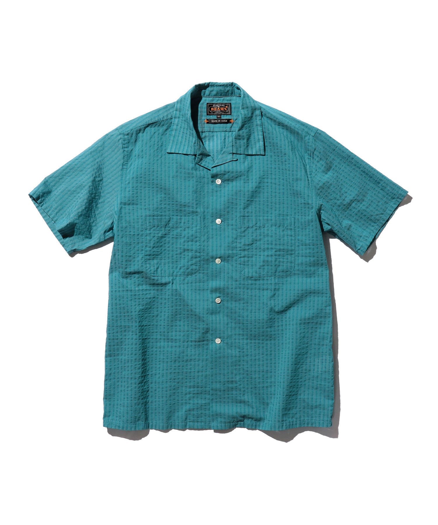 Open Collar Bumpy Stripe
