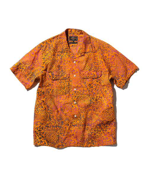 Open Collar Batik Print