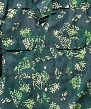  Open Collar Batik Print 