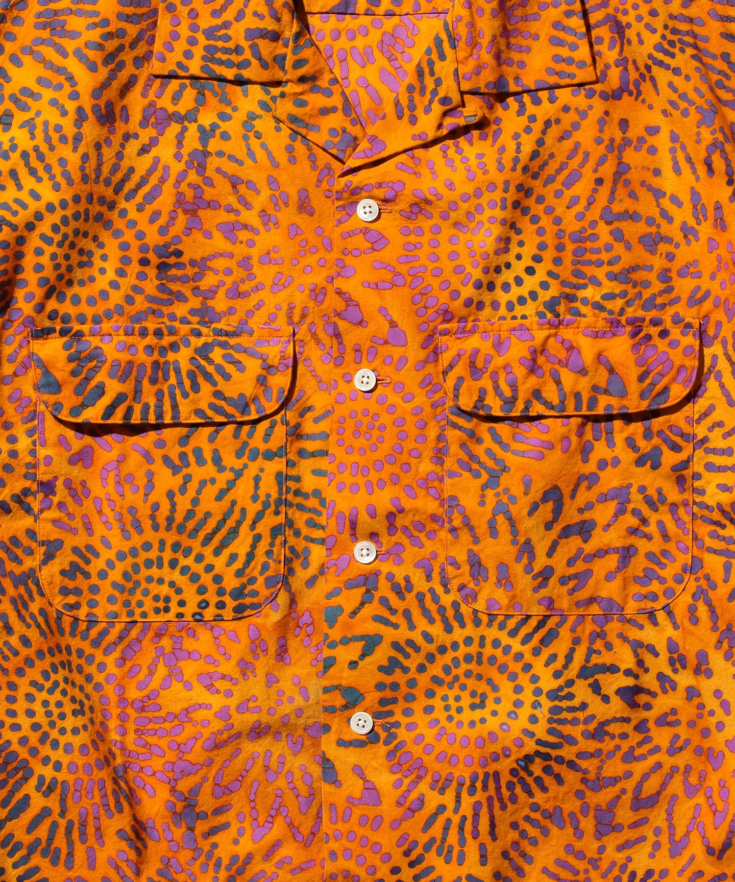 Open Collar Batik Print