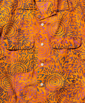 Open Collar Batik Print 