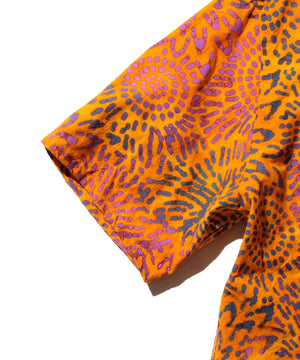  Open Collar Batik Print 