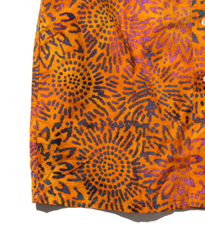  Open Collar Batik Print 