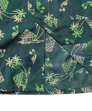  Open Collar Batik Print 