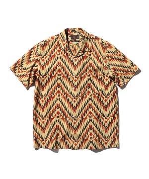  Open Collar Block Print Shirt (Zig Zag) 