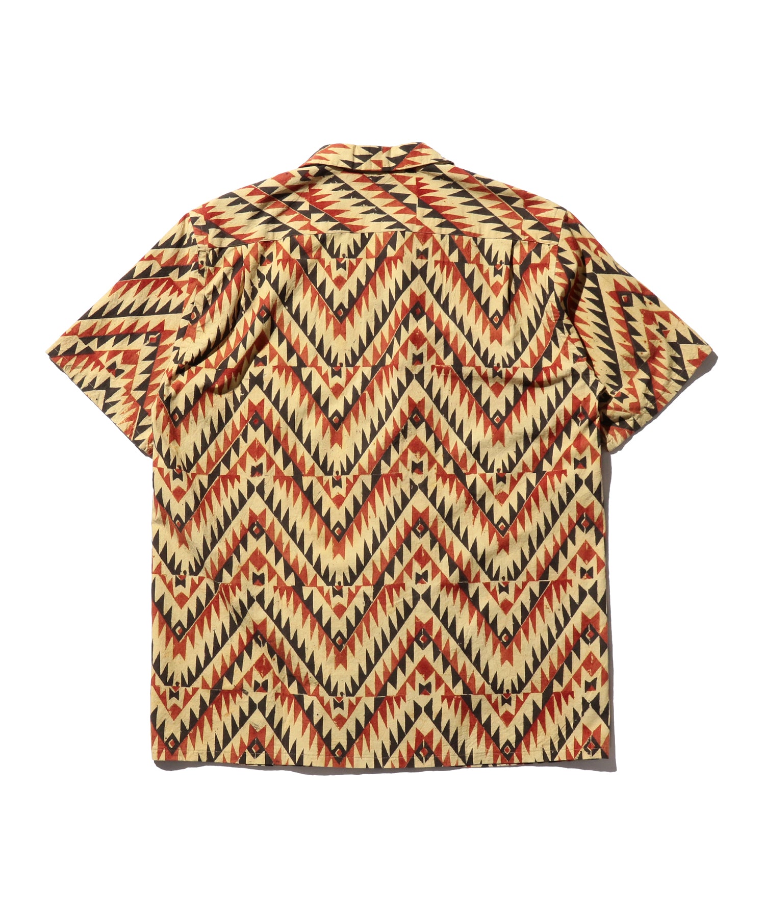 Open Collar Block Print Shirt (Zig Zag)