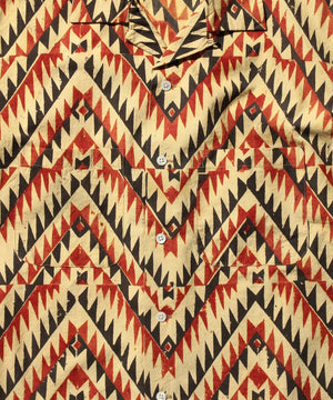  Open Collar Block Print Shirt (Zig Zag) 