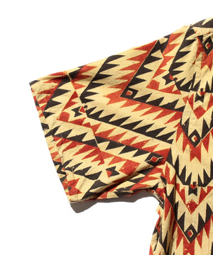  Open Collar Block Print Shirt (Zig Zag) 