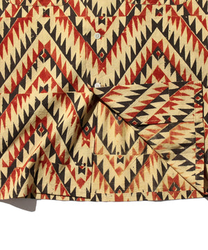  Open Collar Block Print Shirt (Zig Zag) 