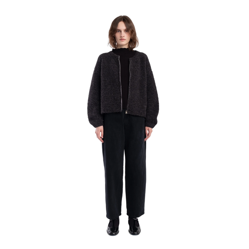 Boucle Zip Cardigan