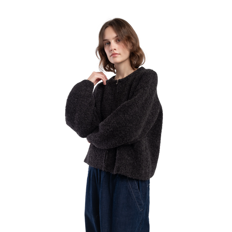 Boucle Zip Cardigan