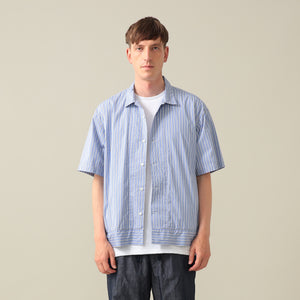 新品 Pilgrim Surf Supply CLAUDE LS SHIRT L Claude Striped Short Sleeve Shirt