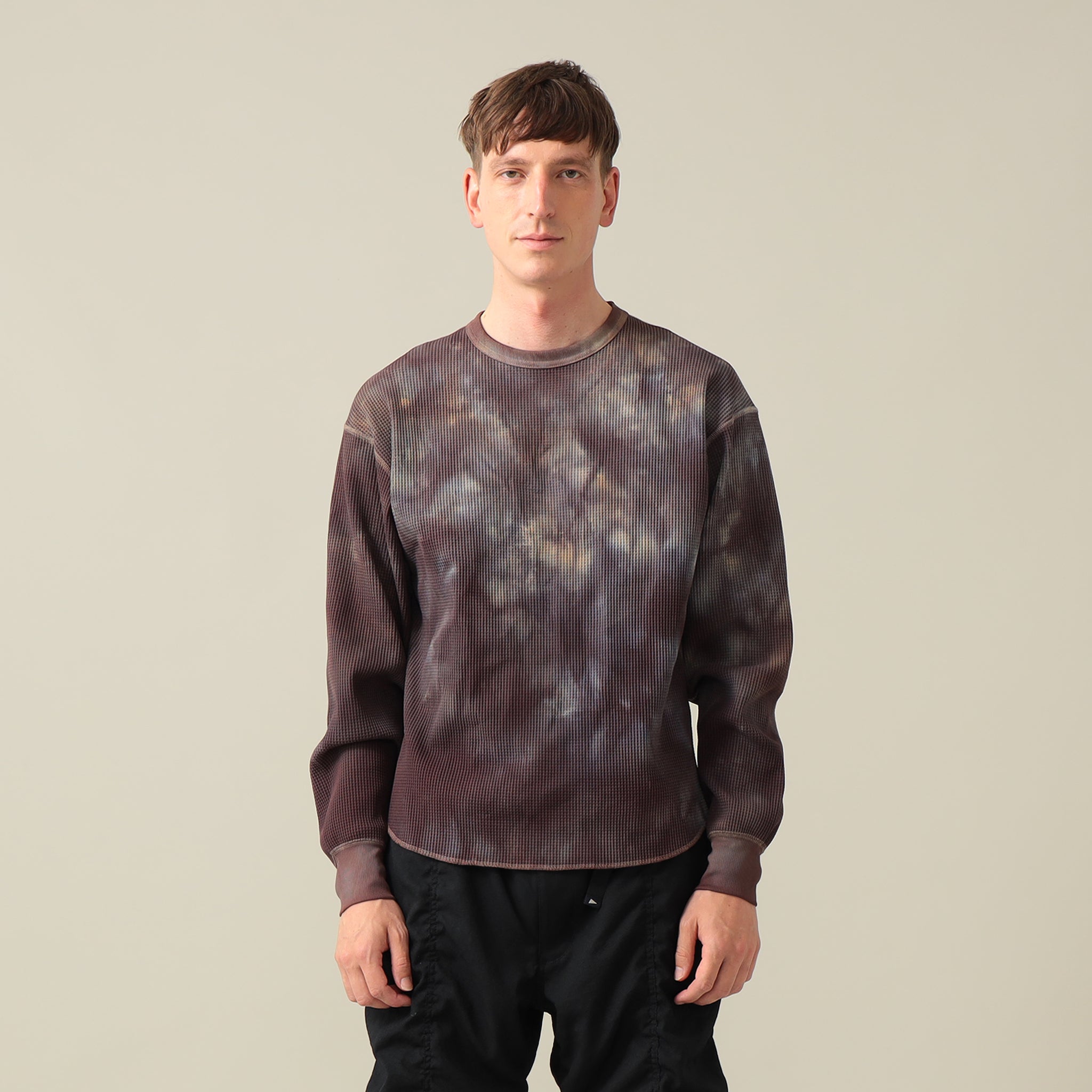 Kolor uneven セーター　2018aw Conan Uneven Dyed Waffle Crew