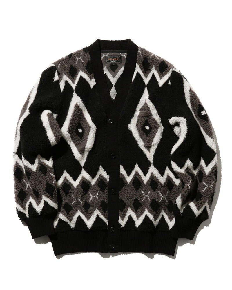 Fleece Jacquard Cardigan
