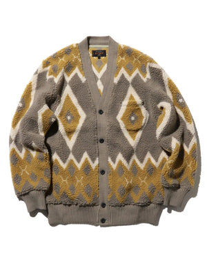  Fleece Jacquard Cardigan 