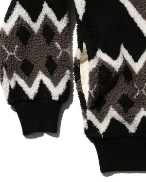  Fleece Jacquard Cardigan 