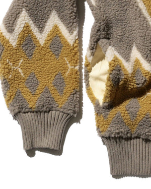  Fleece Jacquard Cardigan 