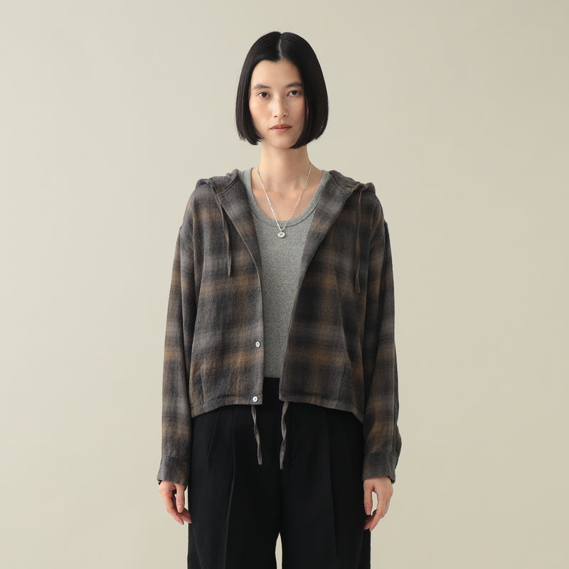 Francis Ombre Hooded Shirt Jacket