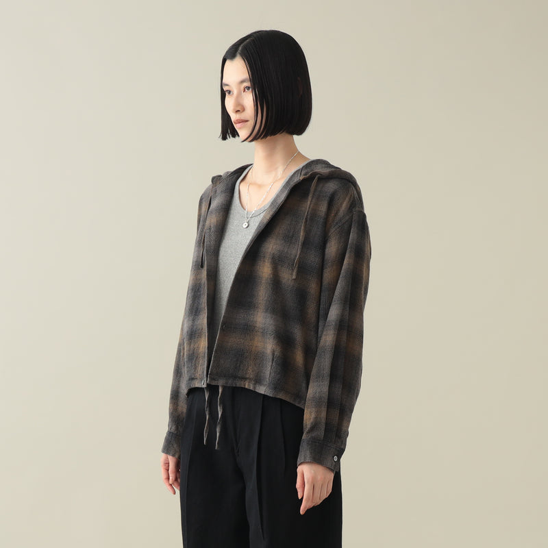 Francis Ombre Hooded Shirt Jacket