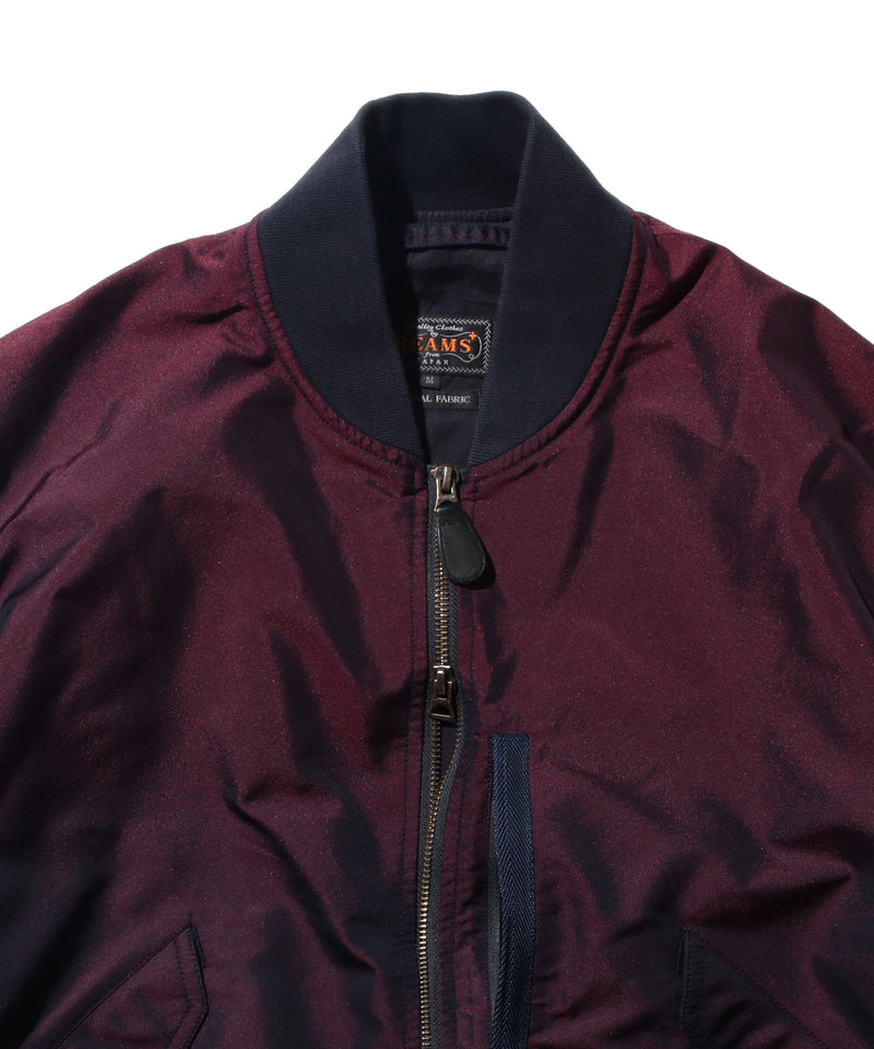 Iridescent Twill Military Flight Jacket