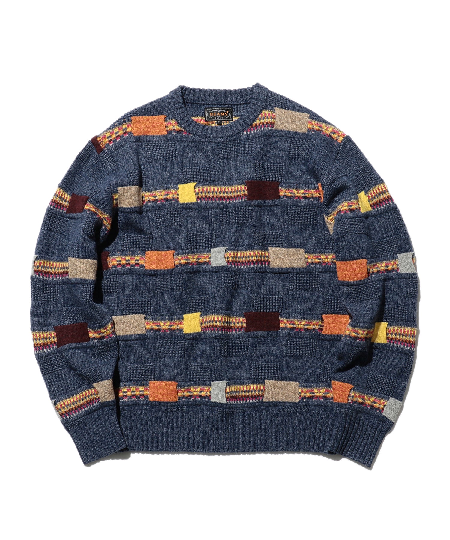 Jacquard Fair Isle Stripe 5G Crew